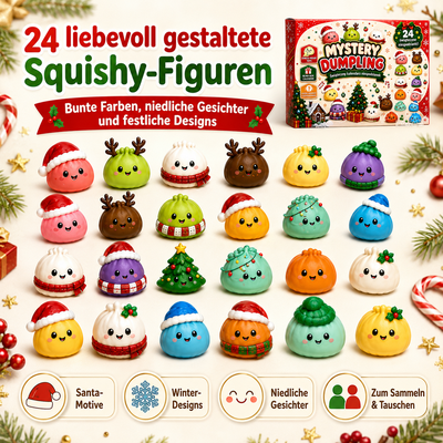Squishy Advent Calendar 2026, Squishy Advent Calendar with 24 Days of Surprises, Christmas Calendar with Squishy Toys, Sensory Fidget Toy Gift for Kids
